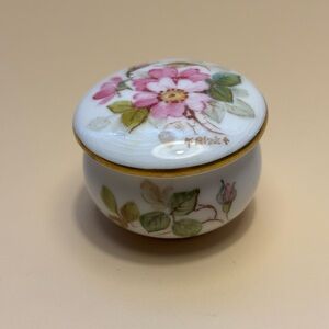 Vintage Royal Worcester Bone China Floral Trinket Box